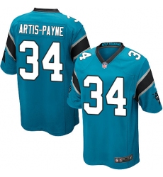 Men's Nike Carolina Panthers #34 Cameron Artis-Payne Game Blue Alternate NFL Jersey