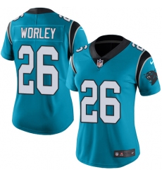 Women's Nike Carolina Panthers #26 Daryl Worley Blue Alternate Vapor Untouchable Limited Player NFL Jersey