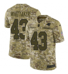 Men's Nike Carolina Panthers #43 Fozzy Whittaker Limited Camo 2018 Salute to Service NFL Jersey