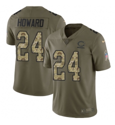 Men's Nike Chicago Bears #24 Jordan Howard Limited Olive/Camo Salute to Service NFL Jersey