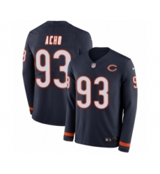 Men's Nike Chicago Bears #93 Sam Acho Limited Navy Blue Therma Long Sleeve NFL Jersey