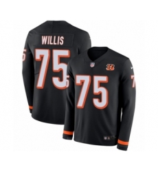 Youth Nike Cincinnati Bengals #75 Jordan Willis Limited Black Therma Long Sleeve NFL Jersey