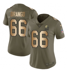 Women's Nike Cleveland Browns #66 Spencer Drango Limited Olive/Gold 2017 Salute to Service NFL Jersey