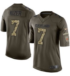 Men's Nike Cleveland Browns #7 DeShone Kizer Elite Green Salute to Service NFL Jersey