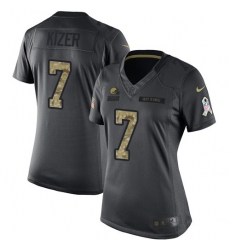 Women's Nike Cleveland Browns #7 DeShone Kizer Limited Black 2016 Salute to Service NFL Jersey