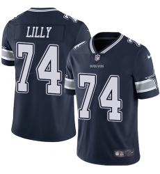 Men's Nike Dallas Cowboys #74 Bob Lilly Navy Blue Team Color Vapor Untouchable Limited Player NFL Jersey