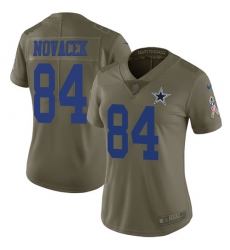 Women's Nike Dallas Cowboys #84 Jay Novacek Limited Olive 2017 Salute to Service NFL Jersey