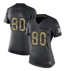 Women's Nike Dallas Cowboys #80 Rico Gathers Limited Black 2016 Salute to Service NFL Jersey