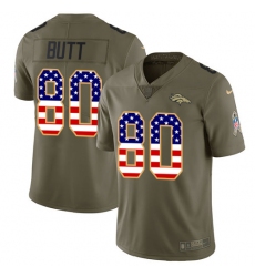Youth Nike Denver Broncos #80 Jake Butt Limited Olive/USA Flag 2017 Salute to Service NFL Jersey