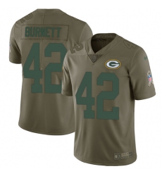 Youth Nike Green Bay Packers #42 Morgan Burnett Limited Olive 2017 Salute to Service NFL Jersey