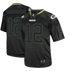 Youth Nike Green Bay Packers #12 Aaron Rodgers Elite Lights Out Black NFL Jersey