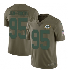 Men's Nike Green Bay Packers #95 Ricky Jean-Francois Limited Olive 2017 Salute to Service NFL Jersey
