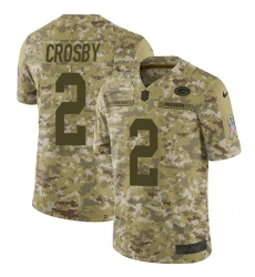 Men's Nike Green Bay Packers #2 Mason Crosby Limited Camo 2018 Salute to Service NFL Jersey