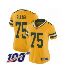Women's Green Bay Packers #75 Bryan Bulaga Limited Gold Rush Vapor Untouchable 100th Season Football Jersey