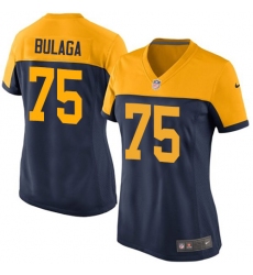 Women's Nike Green Bay Packers #75 Bryan Bulaga Limited Navy Blue Alternate NFL Jersey