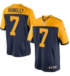 Youth Nike Green Bay Packers #7 Brett Hundley Limited Navy Blue Alternate NFL Jersey