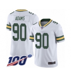 Men's Green Bay Packers #90 Montravius Adams White Vapor Untouchable Limited Player 100th Season Football Jersey