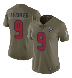 Women's Nike Houston Texans #9 Shane Lechler Limited Olive 2017 Salute to Service NFL Jersey