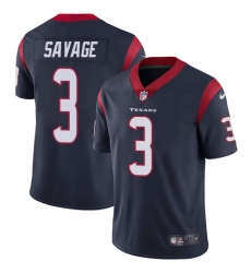 Youth Nike Houston Texans #3 Tom Savage Limited Navy Blue Team Color Vapor Untouchable NFL Jersey