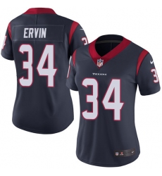 Women's Nike Houston Texans #34 Tyler Ervin Limited Navy Blue Team Color Vapor Untouchable NFL Jersey
