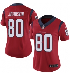 Women's Nike Houston Texans #80 Andre Johnson Limited Red Alternate Vapor Untouchable NFL Jersey