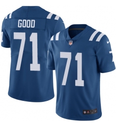 Men's Nike Indianapolis Colts #71 Denzelle Good Royal Blue Team Color Vapor Untouchable Limited Player NFL Jersey