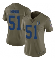 Women's Nike Indianapolis Colts #51 John Simon Limited Olive 2017 Salute to Service NFL Jersey