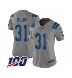 Women's Indianapolis Colts #31 Quincy Wilson Limited Gray Inverted Legend 100th Season Football Jersey