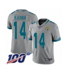 Youth Jacksonville Jaguars #14 Justin Blackmon Silver Inverted Legend Limited 100th Season Football Jersey