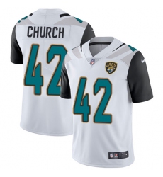 Men's Nike Jacksonville Jaguars #42 Barry Church White Vapor Untouchable Limited Player NFL Jersey