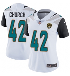 Women's Nike Jacksonville Jaguars #42 Barry Church White Vapor Untouchable Limited Player NFL Jersey