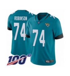 Men's Jacksonville Jaguars #74 Cam Robinson Teal Green Alternate Vapor Untouchable Limited Player 100th Season Football Jersey