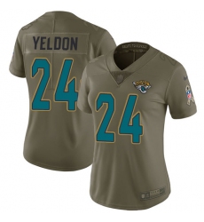Women's Nike Jacksonville Jaguars #24 T.J. Yeldon Limited Olive 2017 Salute to Service NFL Jersey