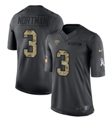 Men's Nike Jacksonville Jaguars #3 Brad Nortman Limited Black 2016 Salute to Service NFL Jersey