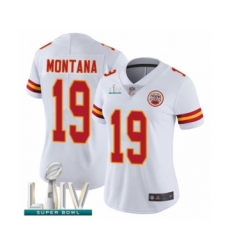 Women's Kansas City Chiefs #19 Joe Montana White Vapor Untouchable Limited Player Super Bowl LIV Bound Football Jersey