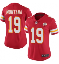 Women's Nike Kansas City Chiefs #19 Joe Montana Red Team Color Vapor Untouchable Limited Player NFL Jersey