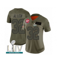 Women's Kansas City Chiefs #32 Marcus Allen Limited Olive 2019 Salute to Service Super Bowl LIV Bound Football Jersey