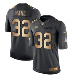Men's Nike Kansas City Chiefs #32 Spencer Ware Limited Black/Gold Salute to Service NFL Jersey