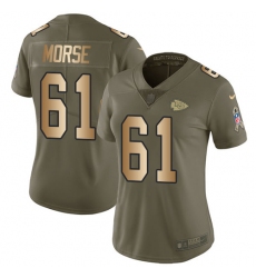 Women's Nike Kansas City Chiefs #61 Mitch Morse Limited Olive/Gold 2017 Salute to Service NFL Jersey