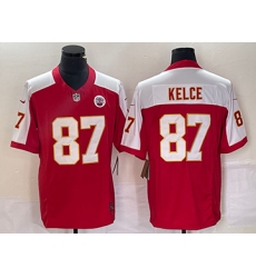 Men's Nike Kansas City Chiefs #87 Travis Kelce Red 2023 FUSE 1987 Legacy Vapor Stitched Jersey