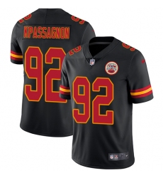Men's Nike Kansas City Chiefs #92 Tanoh Kpassagnon Limited Black Rush Vapor Untouchable NFL Jersey
